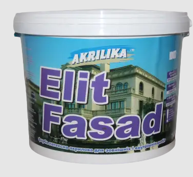 Фарба AKRILIKA Elit Fasad, акрилова, водоемульсійна, мат білий, 14 кг